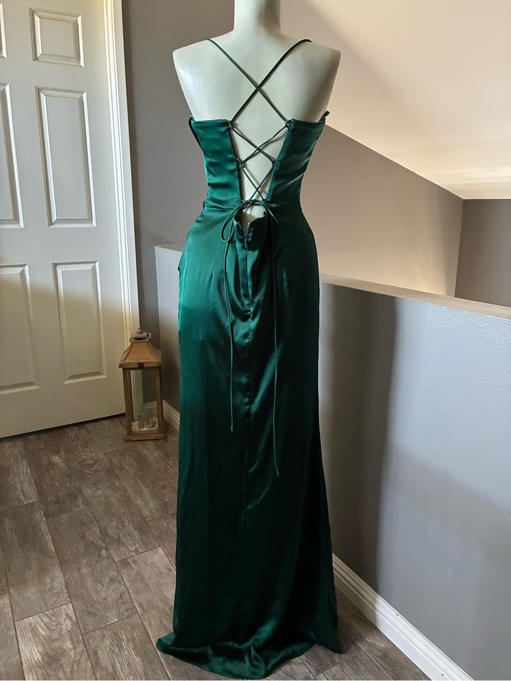 Cinderella Divine Emerald Satin Corset Gown Size 10 - Picture 8 of 11